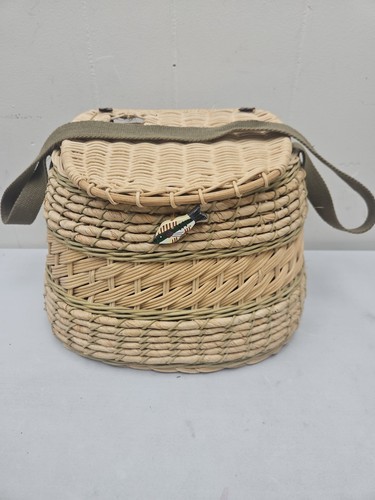 Vintage wicker fishing creel - fishing,